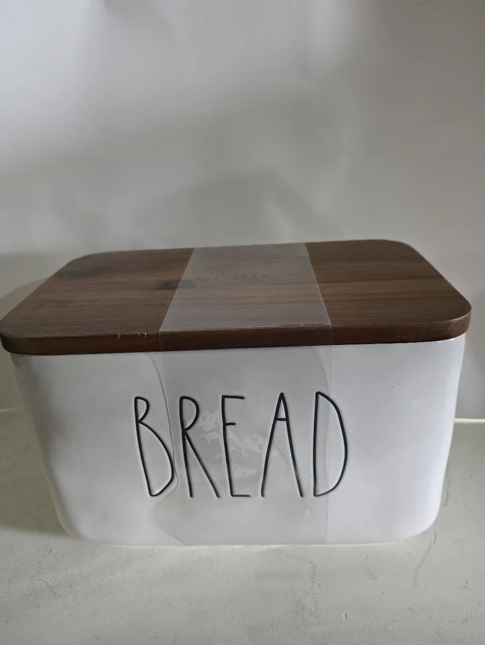 Rae Dunn Bread Box.Wood Lid White Bread Box - New Sealed